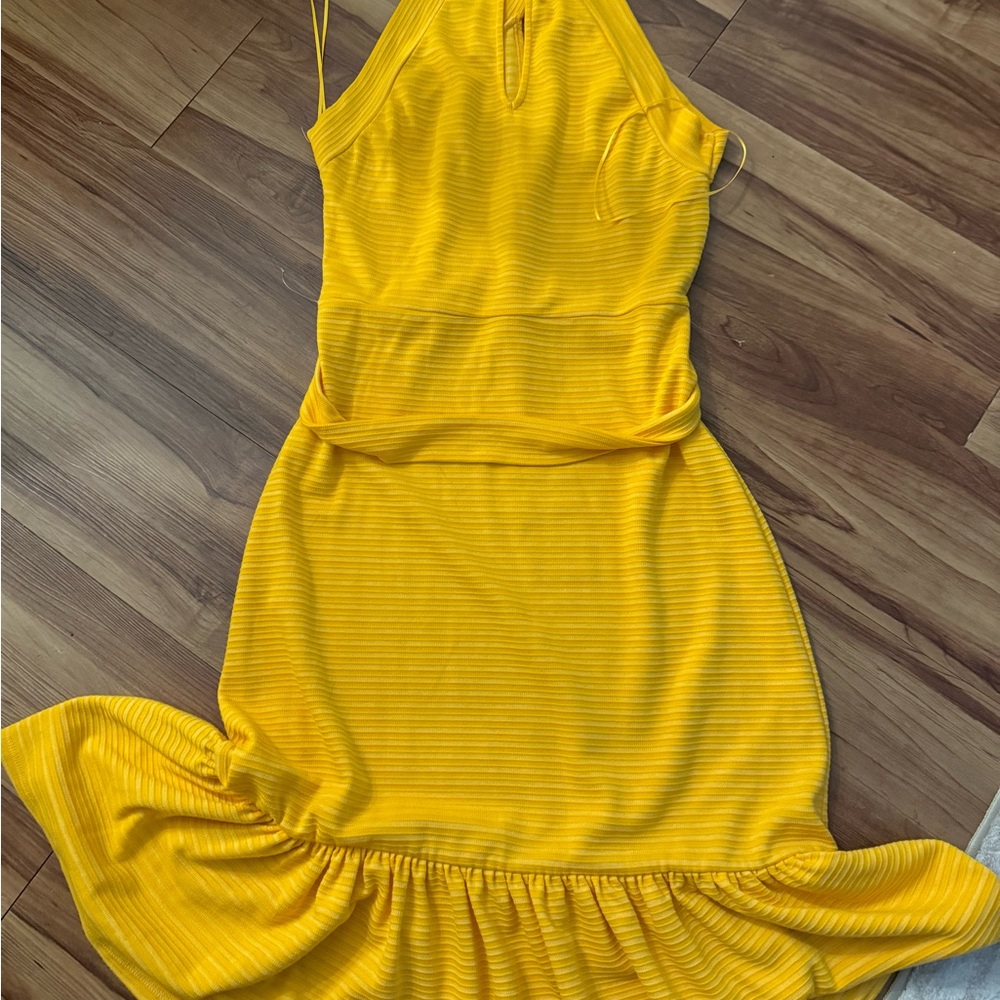 Michael Kors Vibrant Yellow Backless Dress